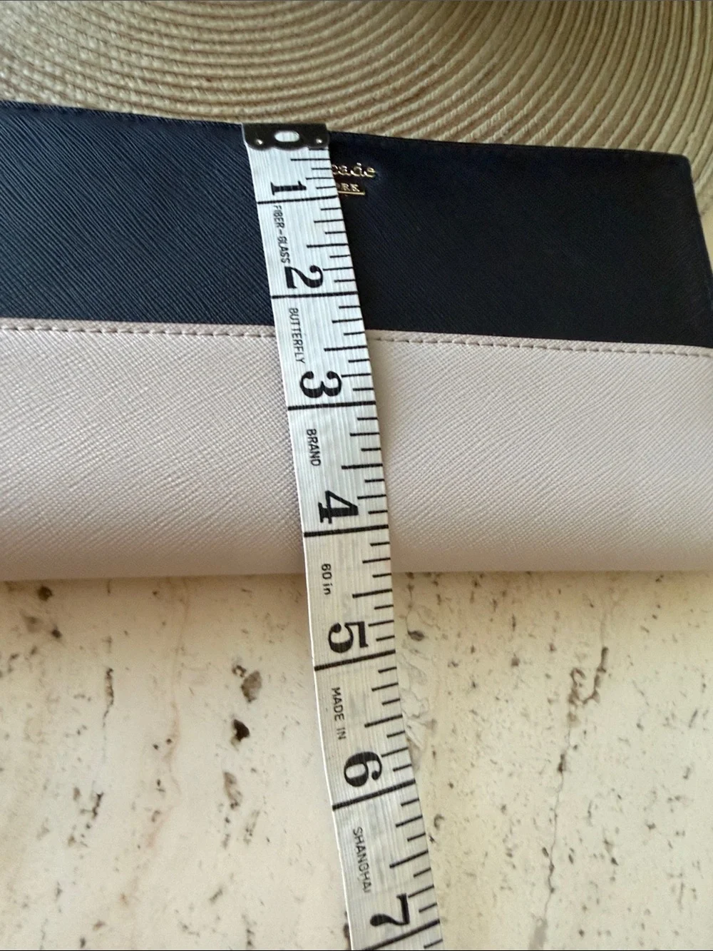 kate spade Two-Tone Black and Beige Zip Wristlet w/Snap Foldout Wallet